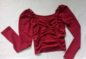 Maroon Long Sleeve Top