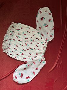 Cherry Print Crop Top