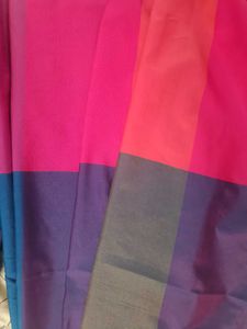 Art Silk Multi Colour Saree With Stiched Blouse