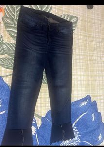 Women Blue Jeans With Flare Bottom