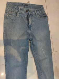 Fringe Hem Flare Jeans