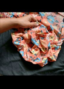 Mast And Harbour Dress V Neck Puff Sleeve