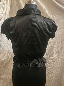 Black Ruffled Bolero Jacket