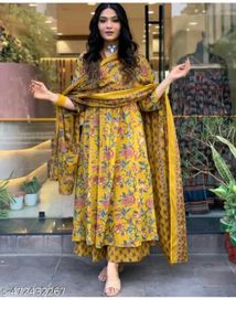 Floral Print Anarkali Kurta Set