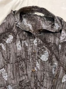 Patterned Button-Down Shirt