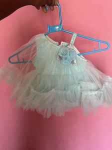 Net Frock In Blue Color
