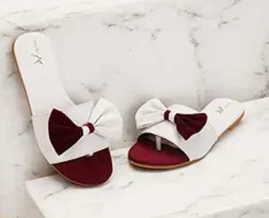 Bow Accent Slip-On Sandals