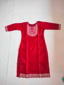Red Golden Work Kurta❤️