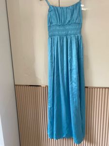 Blue Satin Dress