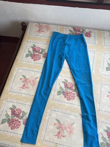 Twin Birds M Size Blue Premium  Legging For Women