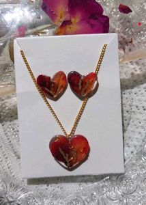 Resin Heart Jewelry Set
