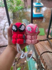 2 Crochet Spiderman Keychain