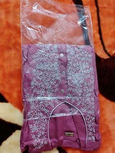 Embroidered Purple Kurta