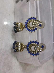 Blue Jhumka Earrings