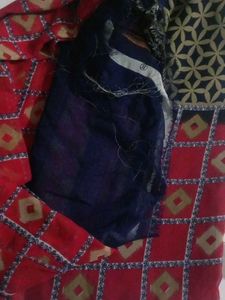 Red &amp; Black Patterned saree