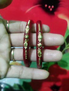 Traditional Red &amp; Gold Bangles