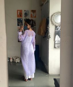 Lavender Lucknowi Kurti