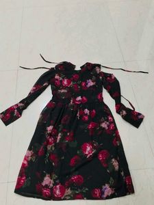 Floral Print Cold Shoulder Dress