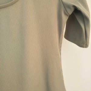 H&amp;M Greige Ribbed Top