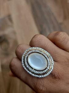 New Peral N Stone Ring Adjustable
