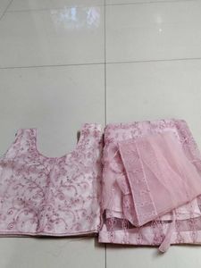 Embroidered Pink kids lehenga set
