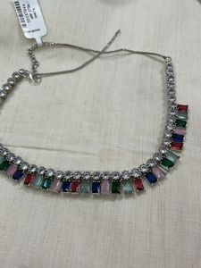 Multicolour Necklace Set With Jhumka