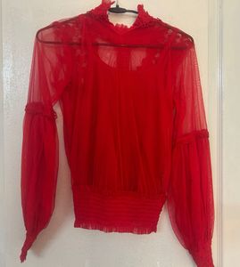 Red Lace Top