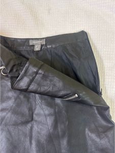 High Waisted Leather Mini Skirt