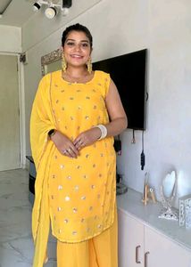 Yellow Embroidered Salwar Suit