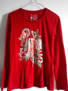 Red Graphic Print Tee
