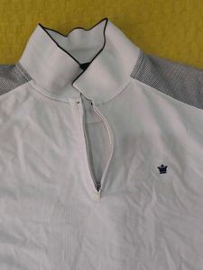 Stylish White &amp; Gray Polo Shirt