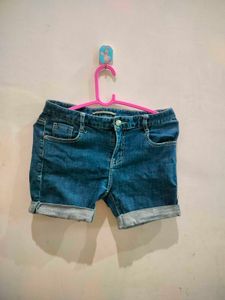 Denim Cuffed Shorts - Classic Blue Wash