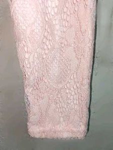 Partywear Lace Top Layered Blouson Pink
