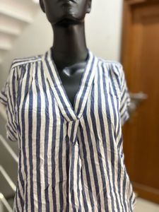Stripped V Neck Top