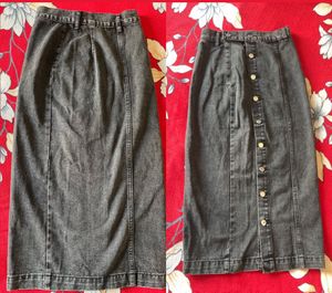 Combo of Black&amp;Blue Denim long Skirt