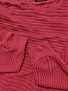 Burgundy Ribbed Crewneck Sweater