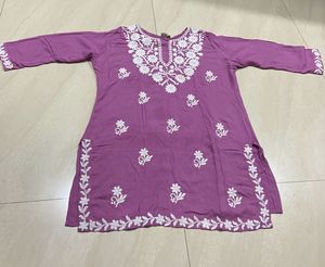 👗 Beautiful Purple Embroidered Kurti 👗