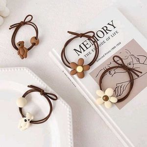 Misscutiecle Set Of 4 Bear & Flower Hair Tie