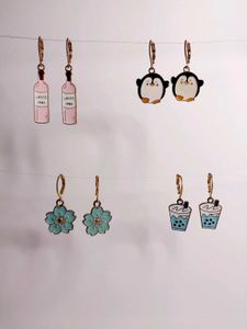 Cute Charm Earring Set of 4
