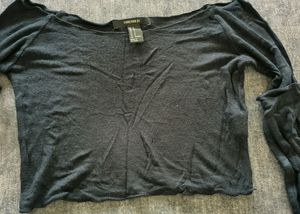 Black Crop Full Sleeves Top