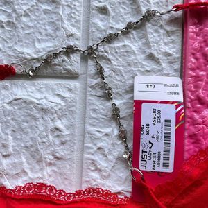 Beautiful Red Bralette Top With Diamond Chain❤️