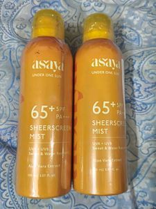 Asaya Sunscreen Mist SPF 65+ (pack Of 2)