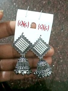 Silver Jhumka Earrings