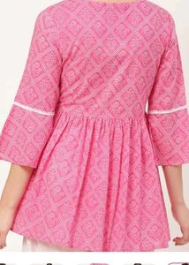 Girls Pink Printed Top