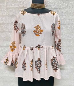 Jaipuri Floral Print Mini Cotton Kurta
