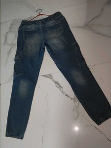 Denim Cargo Joggers