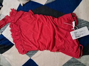 Red Mini Dress /Black padded push up bra