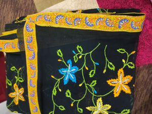 Beautiful Siffon Saree Thread Work