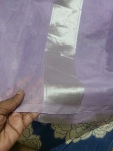 Lavendar Color With Silver Zari