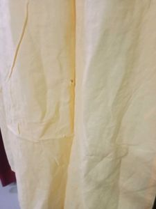 XL Size Straight Yellow Colour Cotton Kurta